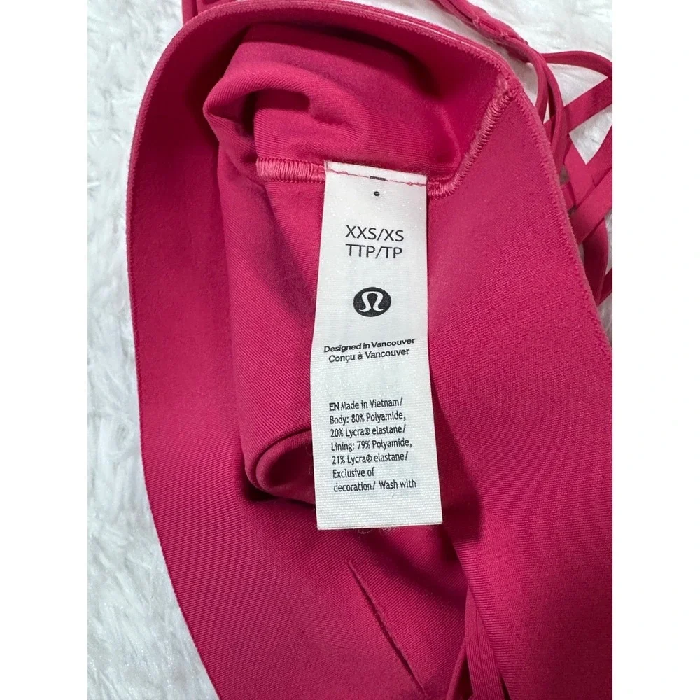 Lululemon FlexyFlex Strappy Yoga Sports Bra *Raspberry Coulis‎ size XXS/XS - Picture 3 of 3